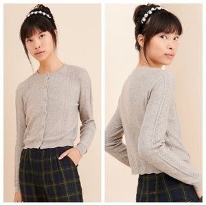 Gal Meets Glam Lynn Oatmeal Gray Cardigan Size M